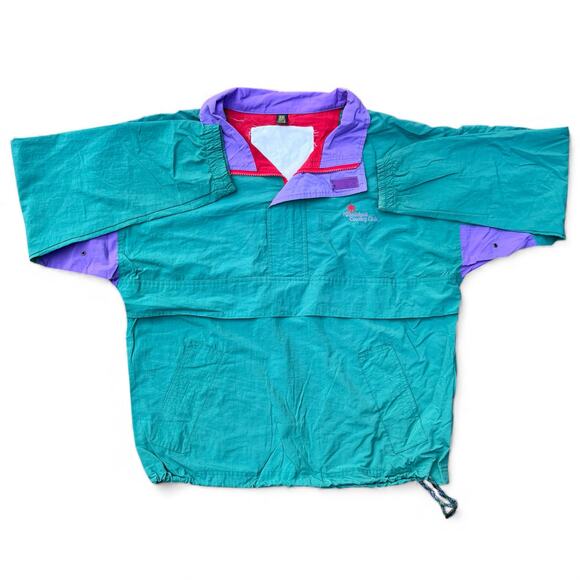 Vintage Woodstock Country Club Golf Windbreaker Anorak Pullover Jacket 90s Teal - Picture 5 of 12